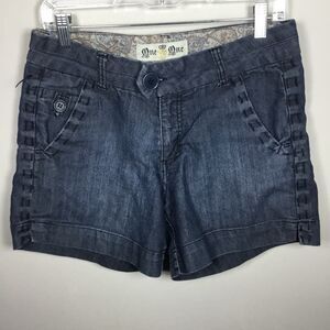 Vintage Y2K One 5 One Cotton Blend Concert Festival Casual Dark Blue Shorts Sz 6
